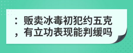 ：贩卖冰毒初犯约五克，有立功表现能判缓吗