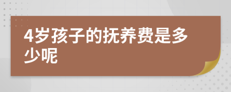 4岁孩子的抚养费是多少呢