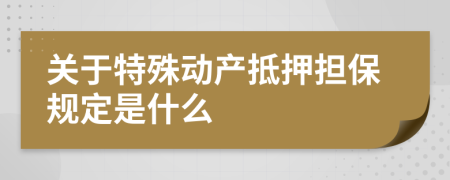 关于特殊动产抵押担保规定是什么