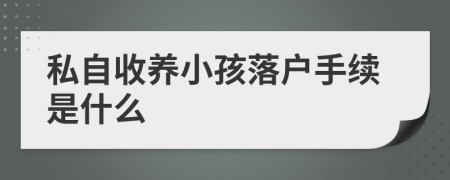 私自收养小孩落户手续是什么