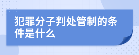 犯罪分子判处管制的条件是什么