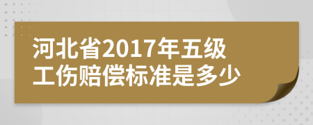 河北省2017年五级工伤赔偿标准是多少