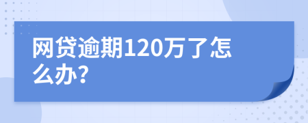 网贷逾期120万了怎么办？