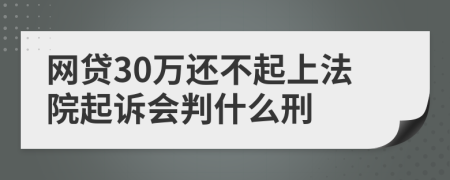 网贷30万还不起上法院起诉会判什么刑