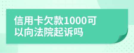 信用卡欠款1000可以向法院起诉吗