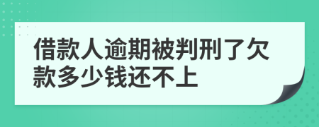 借款人逾期被判刑了欠款多少钱还不上