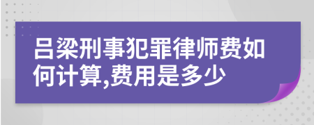 吕梁刑事犯罪律师费如何计算,费用是多少