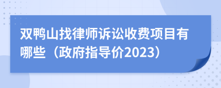 双鸭山找律师诉讼收费项目有哪些（政府指导价2023）
