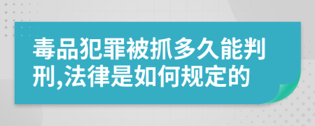 毒品犯罪被抓多久能判刑,法律是如何规定的