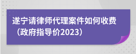 遂宁请律师代理案件如何收费（政府指导价2023）