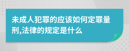 未成人犯罪的应该如何定罪量刑,法律的规定是什么