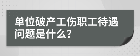 单位破产工伤职工待遇问题是什么？