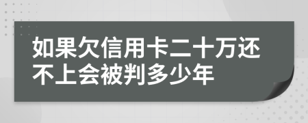 如果欠信用卡二十万还不上会被判多少年