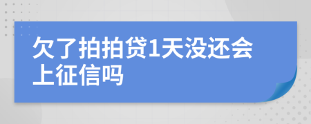 欠了拍拍贷1天没还会上征信吗
