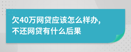 欠40万网贷应该怎么样办,不还网贷有什么后果