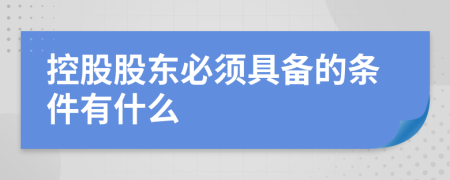 控股股东必须具备的条件有什么