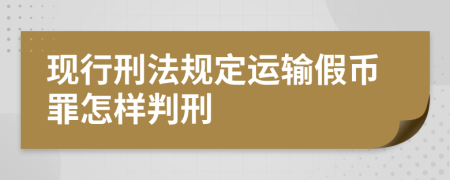 现行刑法规定运输假币罪怎样判刑