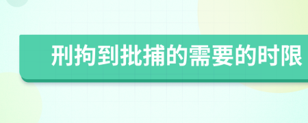 刑拘到批捕的需要的时限