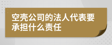 空壳公司的法人代表要承担什么责任