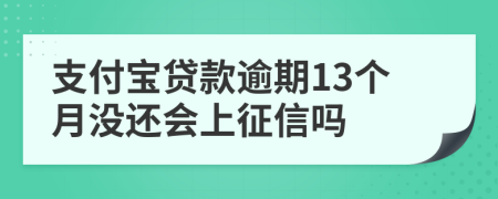 支付宝贷款逾期13个月没还会上征信吗