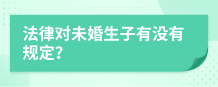 法律对未婚生子有没有规定？