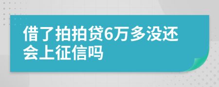 借了拍拍贷6万多没还会上征信吗