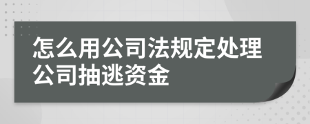 怎么用公司法规定处理公司抽逃资金