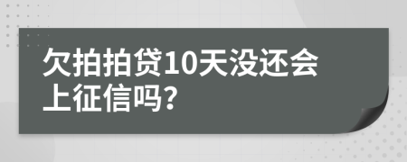 欠拍拍贷10天没还会上征信吗？