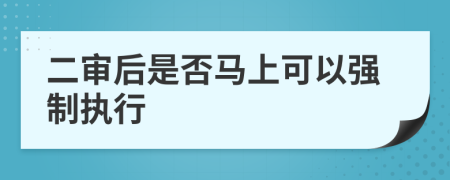 二审后是否马上可以强制执行