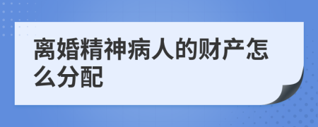 离婚精神病人的财产怎么分配