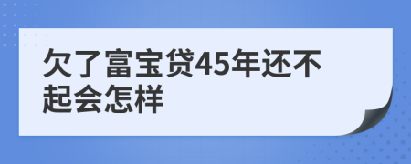 欠了富宝贷45年还不起会怎样