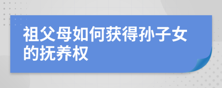 祖父母如何获得孙子女的抚养权