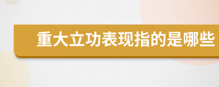 重大立功表现指的是哪些