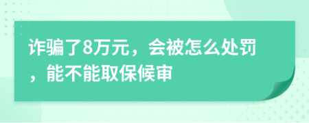 诈骗了8万元，会被怎么处罚，能不能取保候审