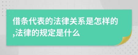 借条代表的法律关系是怎样的,法律的规定是什么