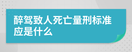 醉驾致人死亡量刑标准应是什么