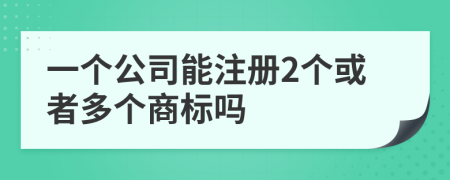 一个公司能注册2个或者多个商标吗