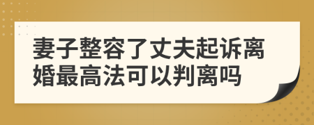 妻子整容了丈夫起诉离婚最高法可以判离吗