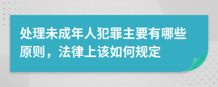 处理未成年人犯罪主要有哪些原则，法律上该如何规定