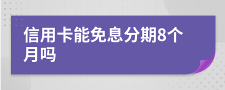 信用卡能免息分期8个月吗