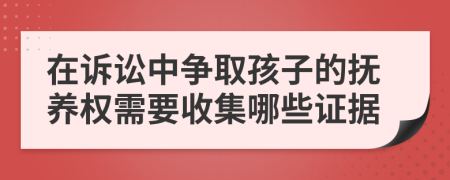 在诉讼中争取孩子的抚养权需要收集哪些证据