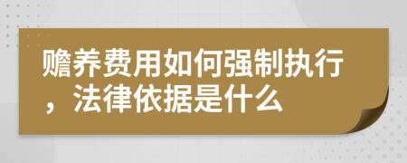 赡养费用如何强制执行，法律依据是什么