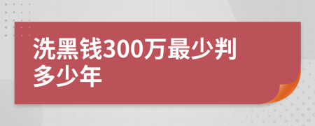 洗黑钱300万最少判多少年