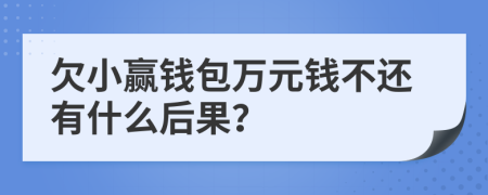 欠小赢钱包万元钱不还有什么后果？