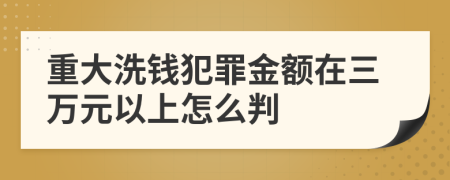 重大洗钱犯罪金额在三万元以上怎么判