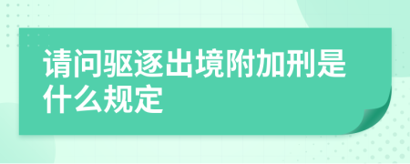 请问驱逐出境附加刑是什么规定