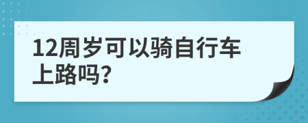 12周岁可以骑自行车上路吗？