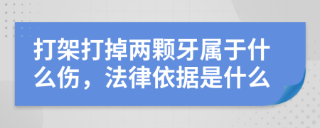 打架打掉两颗牙属于什么伤，法律依据是什么