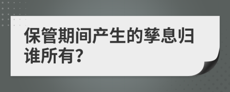 保管期间产生的孳息归谁所有？