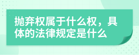 抛弃权属于什么权，具体的法律规定是什么